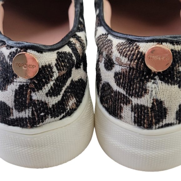 Topshop Leopard Print Canvas Slip On Streetwear Sneaker Shoes Women US 4 EU 37 - Picture 9 of 9